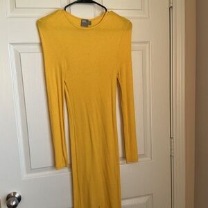 Zara Vibrant Yellow Long Sleeve Dress